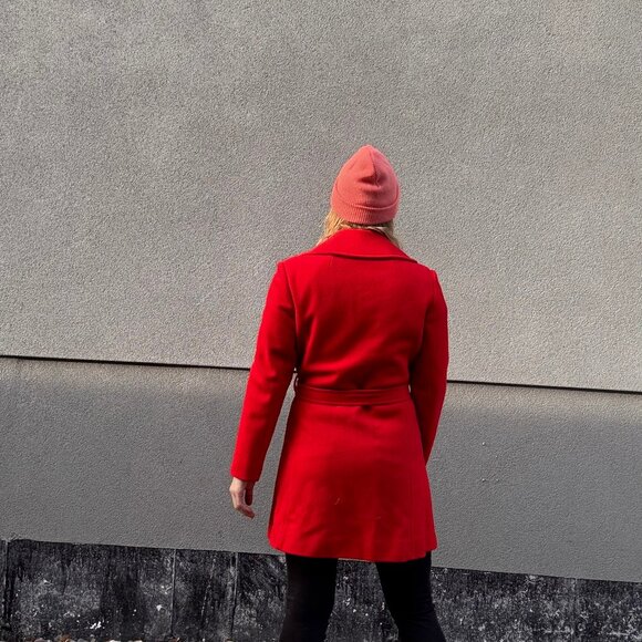 VTG Red Pendleton Wool Classic Trench Coat - Picture 4 of 10